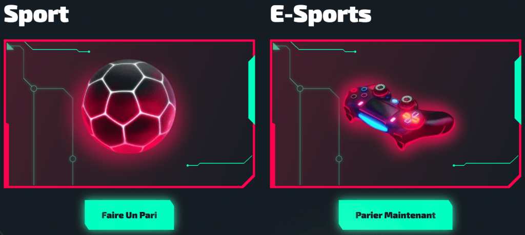 La partie sports que l'on trouve Casinozer